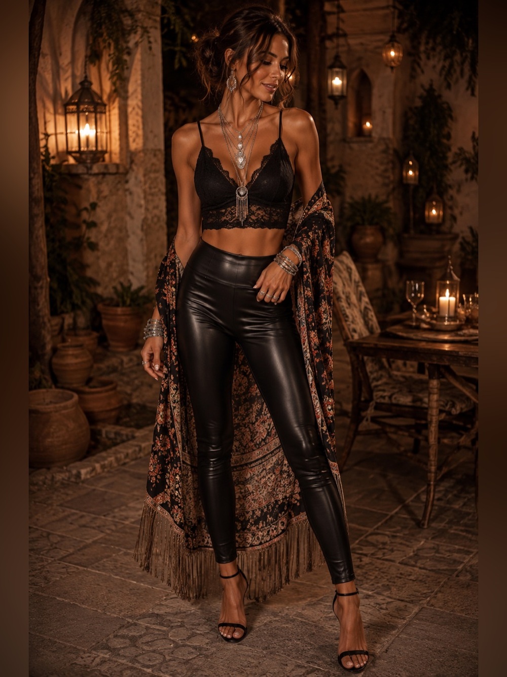Aerie Black Faux Leather Leggings